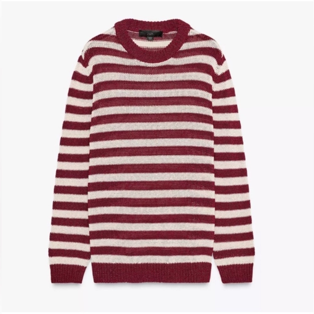 NWT Zara Striped Rustic Knit Sweater - Picture 2 of 5